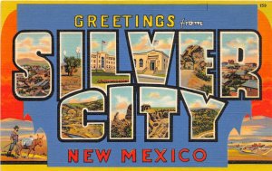 H27/ Silver City  New Mexico Postcard Linen Large Letter Greetings