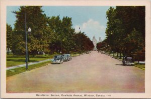 Ouellette Avenue Windsor Ontario ON Residential Street Unused PECO Postcard H42