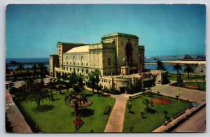 Long Beach California~Air View Municipal Auditorium~Vintage Postcard