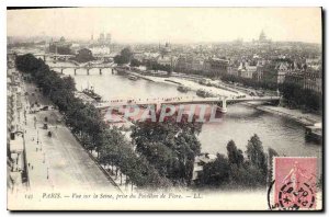 Postcard Old Paris View of the Seine taking the Pavillon de Flore
