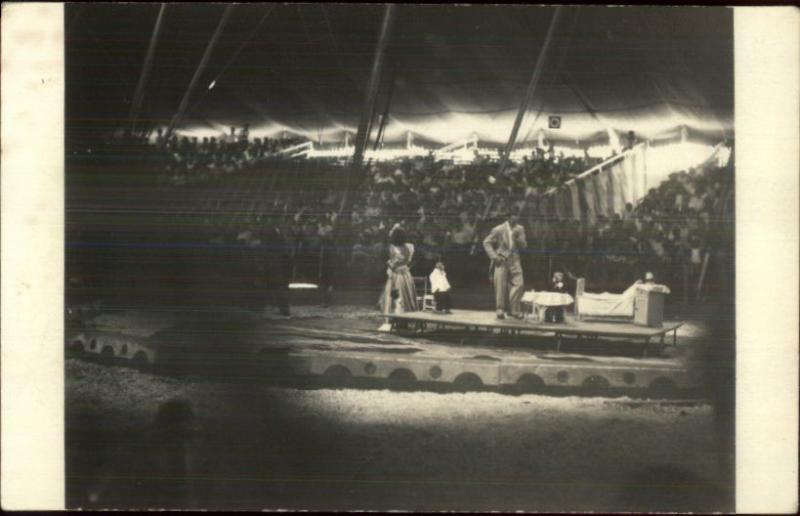 Circus Stage Act Monkey Chimps in Suits - Real Photo Postcard