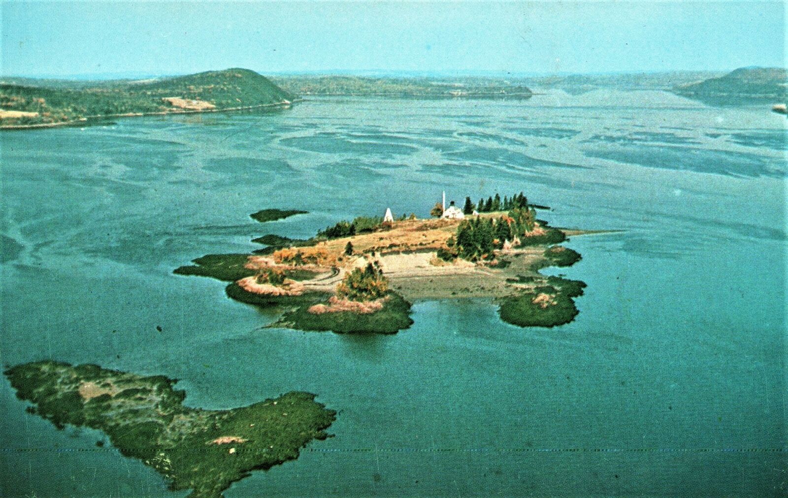 Vintage Postcard Aerial View of ST. Croix Island Maine Posted in 1969