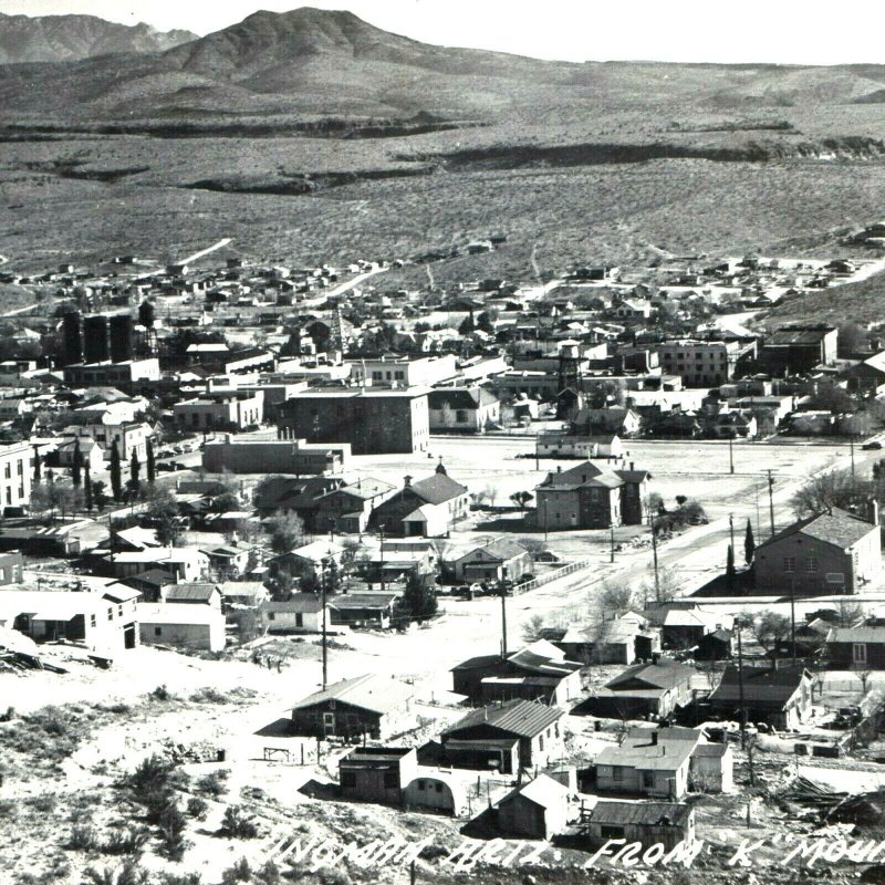 c1940s Kingman Arizona from K Mountain Birdseye Real Photo Postcard RPPC A1