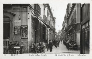 Calle Calvo Sotelo Huelva Spain Real Photo Postcard