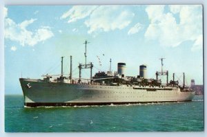 US Navy Military Ship Postcard USNS Gen. Edwin D. Patrick TAP-124 WW2 Vintage