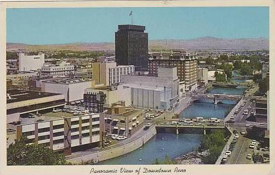 Nevada Reno Panoramic View Of Downtown Reno