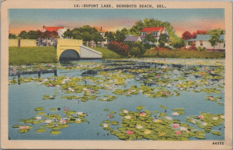 Postcard Dupont Lake Rehoboth Beach DE Delaware