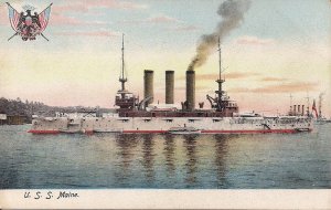 USS Maine, Battleship, Pre 1907, US Navy, Spanish American War Interest Military