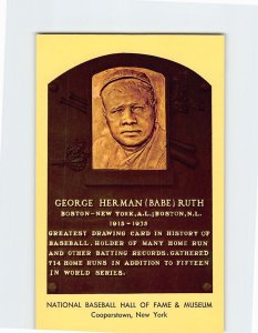 Postcard George H. Ruth, National Baseball Hall Of Fame & Museum, New York