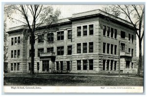 c1905's High School Exterior Roadside Grinnell Iowa IA Unposted Vintage Postcard