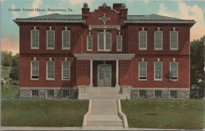 Postcard Lincoln School House  Boyertown PA