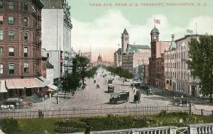 Postcard Early View of Penn Ave. from U.S. Traesury, Washington D.C.         S6