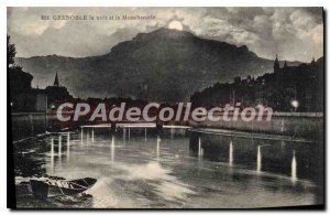 Old Postcard Grenoble Night And Moucherotte