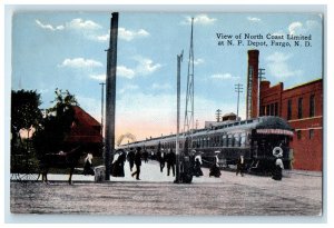 c1910's View Of North Coast Limited At N.P. Depot Fargo North Dakota ND Postcard