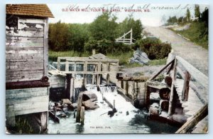 WASHBURN, Wisconsin WI ~ Old Water Mill FLOUR MILL CREEK c1910s  Postcard