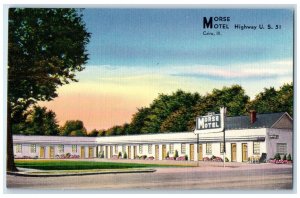 c1940 Morse Motel Highway Heart City Spanish Exterior Cairo Illinois IL Postcard