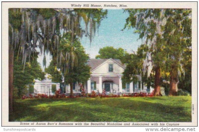 Mississippi Natchez Windy Hill Manor Curteich