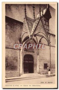 Old Postcard Beaune Cote d'Or entrance of the hotel Dieu