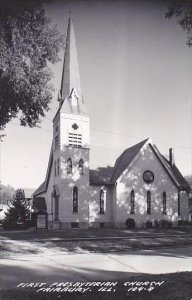 Illinois Fairbury First Presbyterian Church Real Photo RPPC