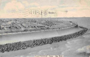 Galveston Texas Sea Wall 1910 postcard