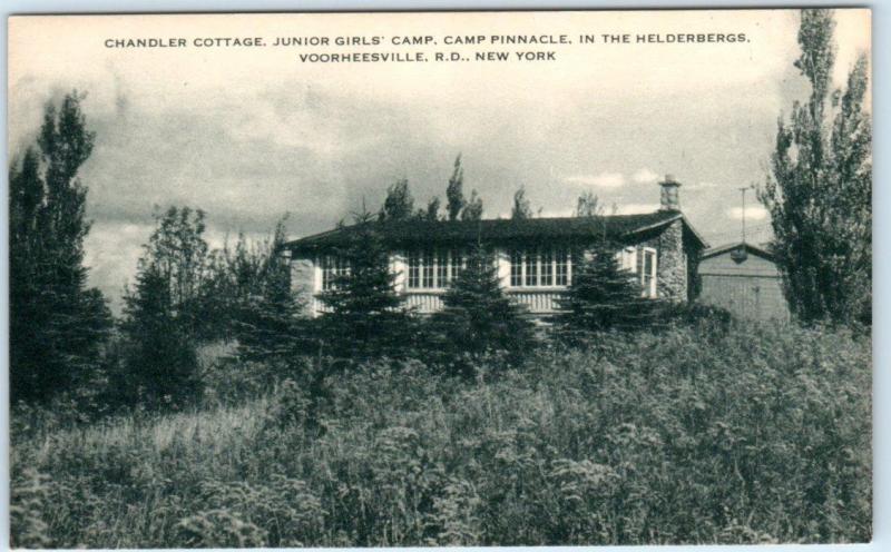 VOORHEESVILLE, NY   Junior Girls Camp CAMP PINNACLE Chandler Cottage Postcard