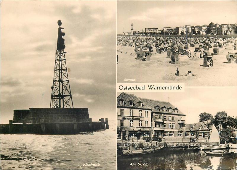 Ostseebad Warnemunde Westmole Am Strom Strans Germany 1960s