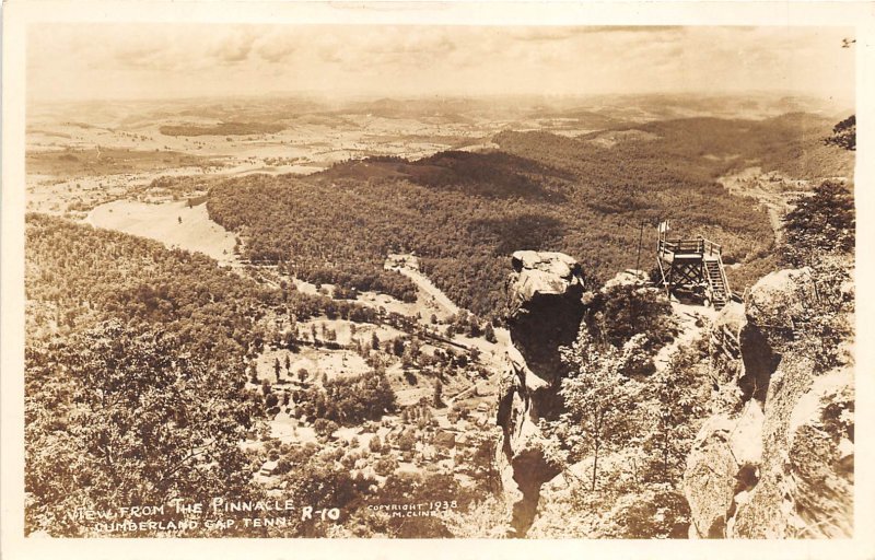 Cumberland Gap Tennessee 1940s RPPC Real Photo Postcard Pinnacle View