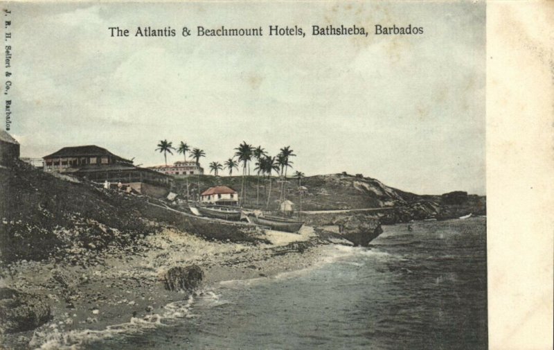 PC BARBADOS, BATHSHEBA, ATLANTIS &BEACHMOUNT HOTELS, Vintage Postcard (B41309)