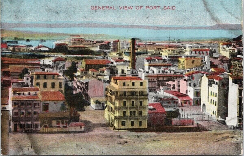 General View of Port Said Egypt Unused Postcard G84