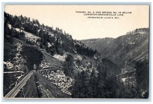 c1940s Tunnel No. 2 & Bridge No. 19 Below Lewiston-Grangeville Line ID Postcard