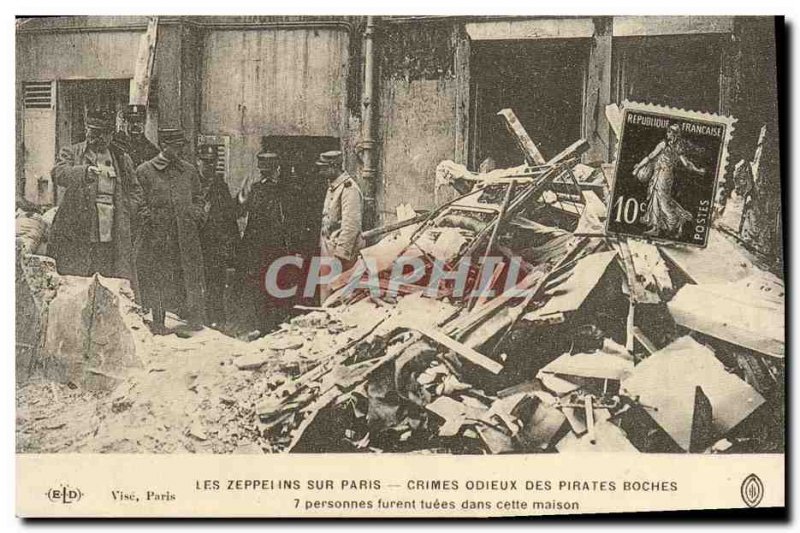 REPRO Zeppelins On Paris Odious Crimes Of Pirates Boches Army