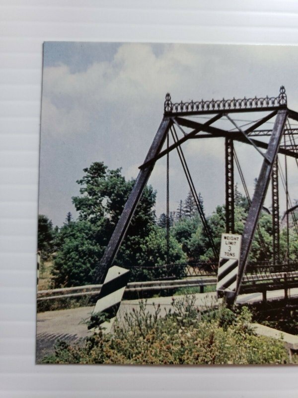 VTG Postcard Old Black Bridge Frankenmuth Michigan Dehmel Road 1986 unposted 628