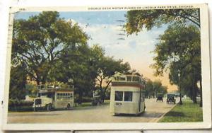 H191   CHICAGO, IL. POSTCARD, DOUBLE DECKER BUSES