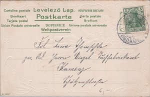 Romantic Couple Dancing Embossed Vintage Postcard C389