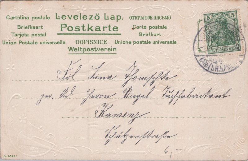 Romantic Couple Dancing Embossed Vintage Postcard C389