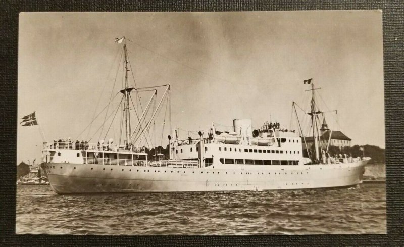 Mint Vintage Postcard MS Bretagne Steamer Oslo Norway Fred Olsen Company