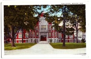 Old WOOSTER Ohio Postcard High School Wayne County