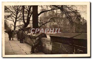 Old Postcard The Petis Tables From Paris Bookstall wharf Montebello Notre Dame