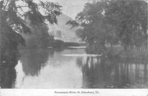 St Johnsbury Vermont Passumpsic River 1921 B&W Postcard Used