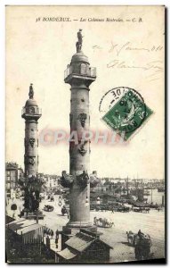 Old Postcard Bordeaux Rostral Columns