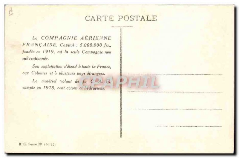 Old Postcard Jet Aviation Airport Bourget basis of the French Airline