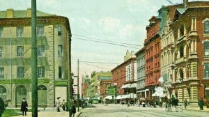 Postcard 1906 View of Man Street,North of Court Square in Springfield, MA.   T9