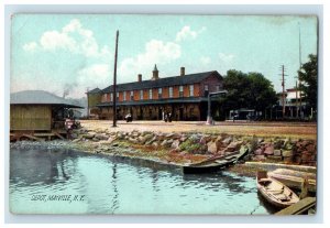 c1910's Depot Train Station Boat River Mayville New York NY Rotograph Postcard