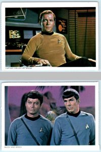 2 Postcards STAR TREK ~ CAPTAIN KIRK, Spock, McCoy   1977 Paramount 4x6
