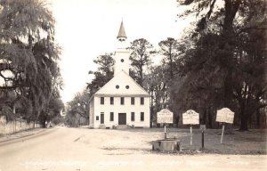 Midway Georgia Midway Church and Street Scene Real Photo Postcard AA68515