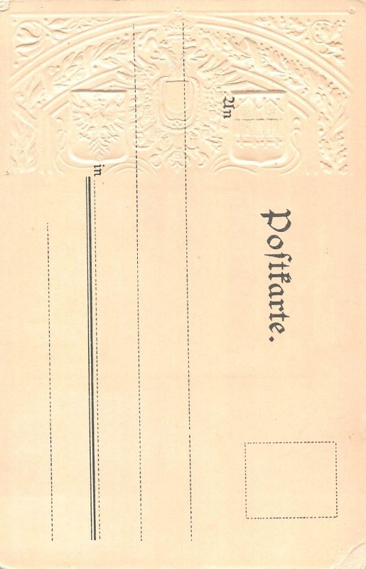 A069 Austria Innsbruck Maria Theresia Street Coat of Arms embossed postcard