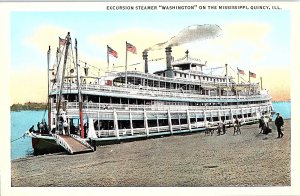 Postcard BOAT SCENE Quincy Illinois IL AI2543