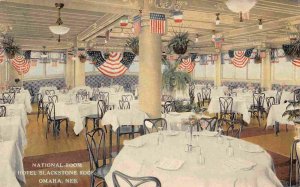 National Room Restaurant Interior Hotel Blackstone Omaha Nebraska 1910c postcard