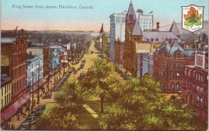 Hamilton Ontario King Street from James Canada Land Of The Maple Postcard E94