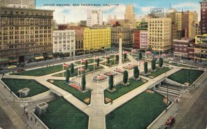 USA Union Square San Francisco California Vintage Postcard 07.49